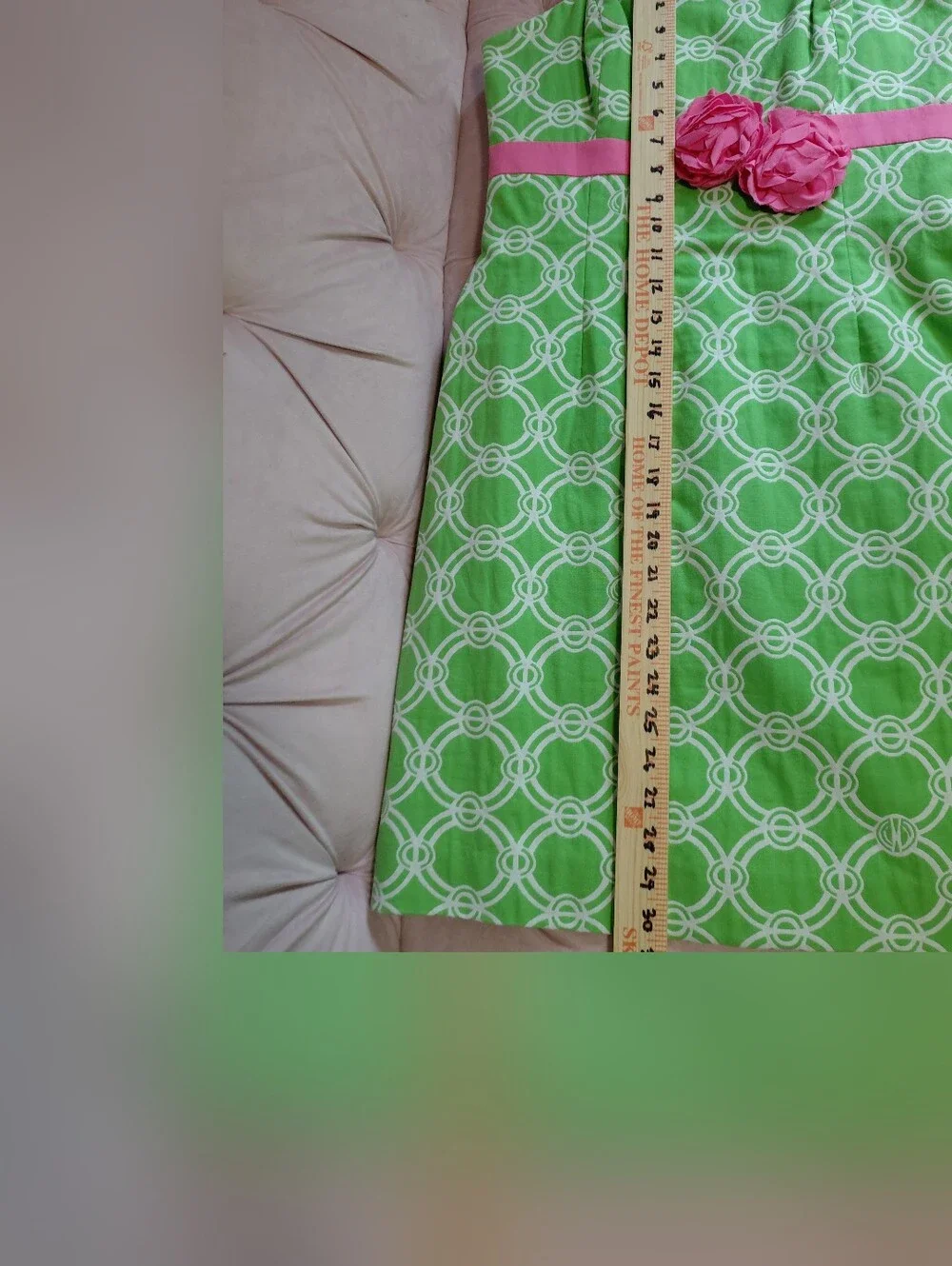 Lilly Pulitzer Green and Pink Strapless Dress - Picture 3 of 8
